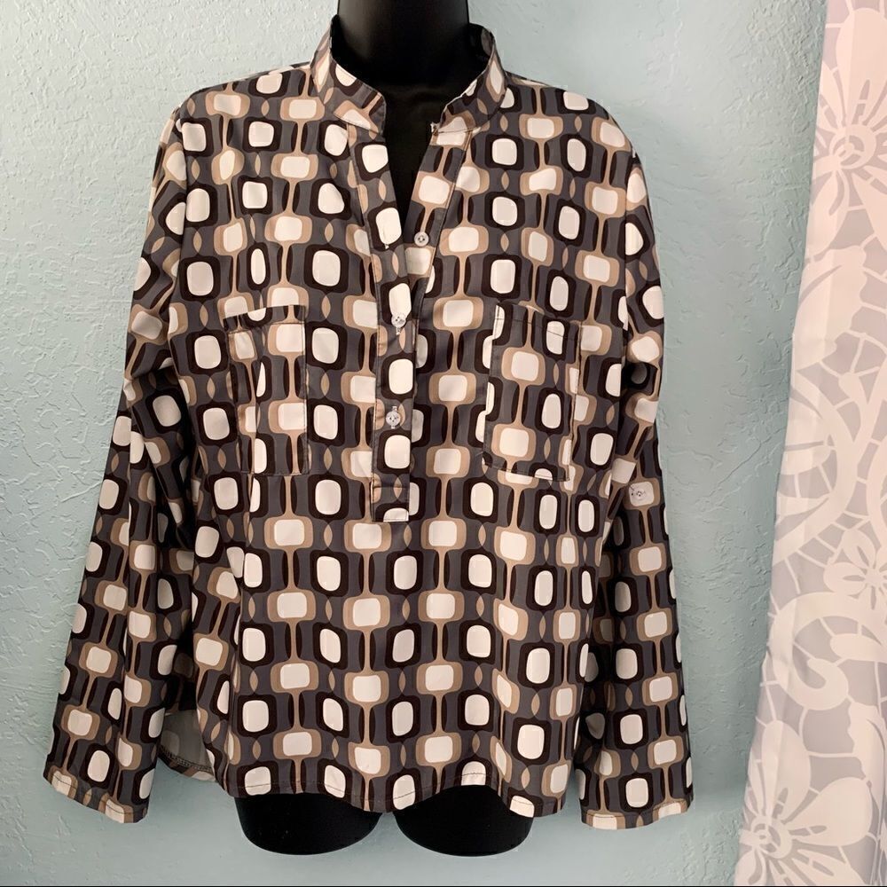 Laura Clement Abstract Print Blouse Size Large